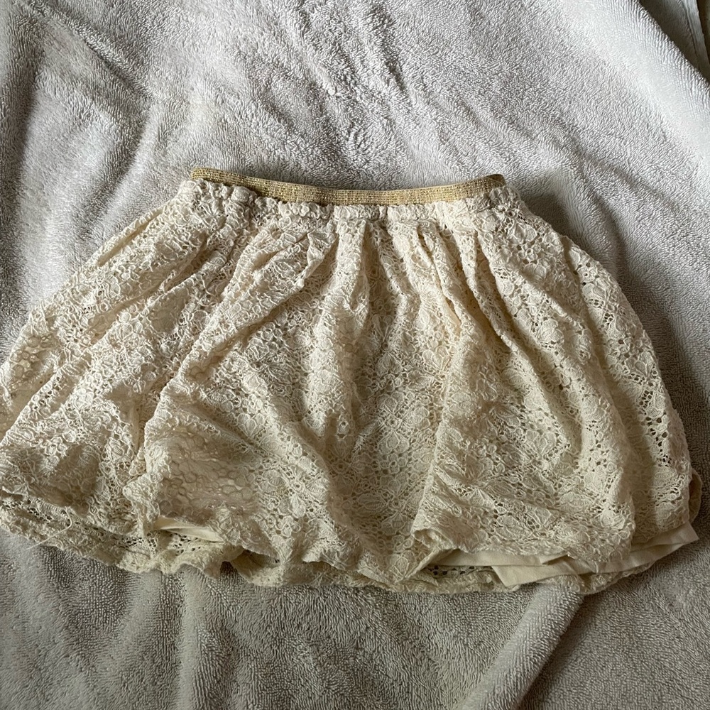 Earth Cream Lace Kids Skirt